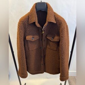 Manuel Ritz Brown Textured Shirt Jacket